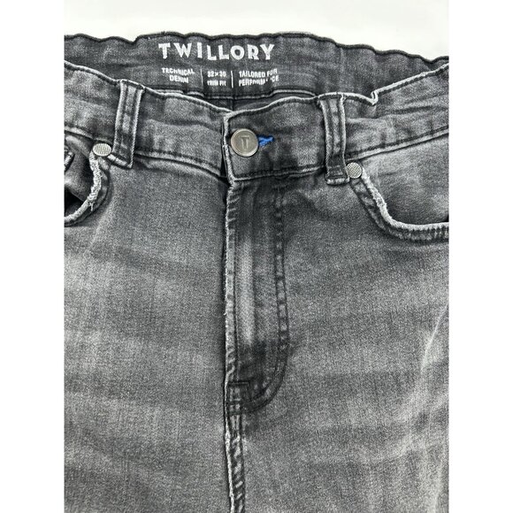 Twillory Technical Denim Tailored Fit Mens Jeans Black 32x30 Faded Casual - Picture 10 of 15